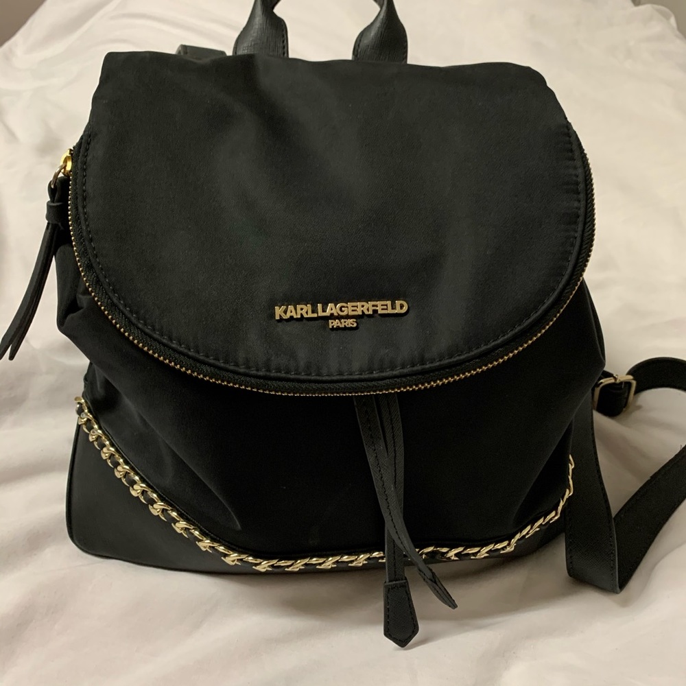 Karl Lagerfeld Cara nylon and leather backpack